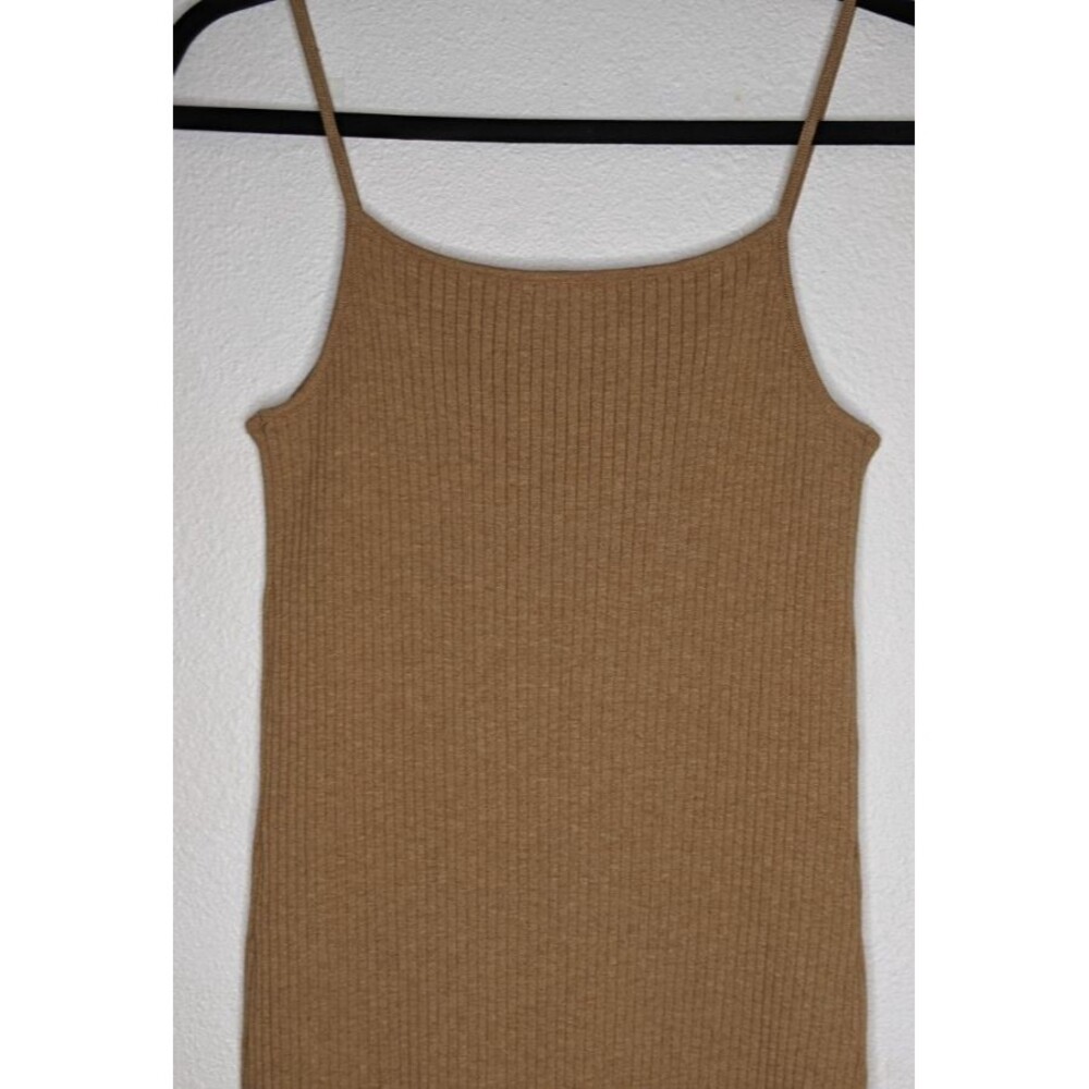 BANANA REPUBLIC Beige Ribbed Camisole Strappy Sleeve Fitted Dress Small  $129 - Picture 7 of 10